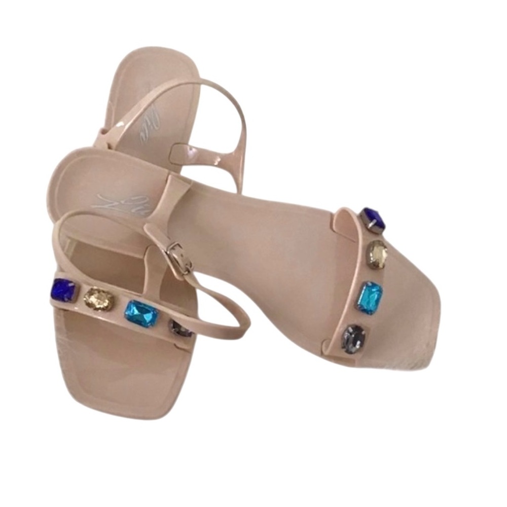 Nude Multicolored Jeweled jelly Sandals!!!